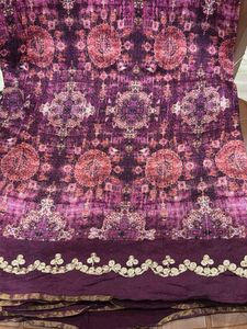 Designer Purple Print Saree