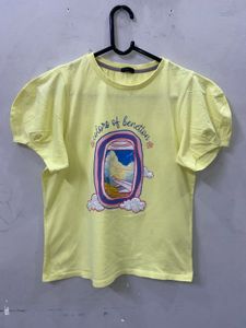 Benetton Yellow Graphic Tee