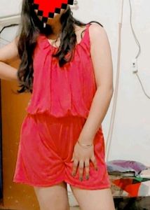 Red Sleeveless Romper