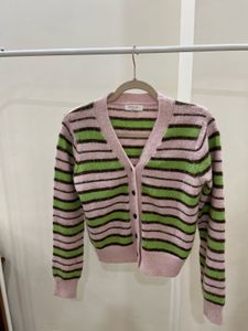 Multicoloured Striped Knit Cardigan