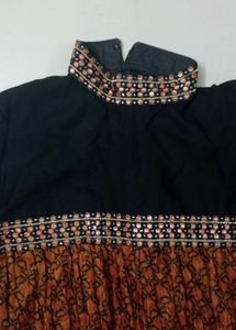black and brown anarkali