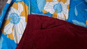 Maroon Velvet Pants