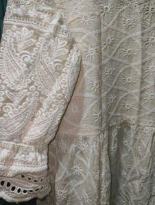 Embroidered White Dress