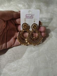 Heavy Pearl Chandbali Earrings