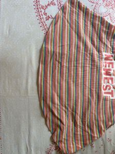 Striped Tank Top with "Newest" Graphic