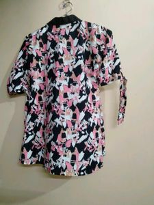 Chic Abstract Print Top style short Kurti