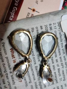 Elegant Red Stone Dangle Earrings