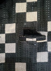 Men's Black &amp; Silver Nehru jacket