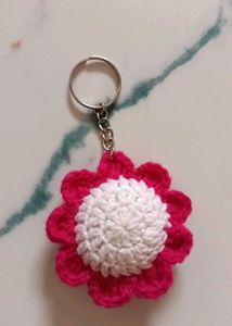 Handmade Crochet Flower Keychain