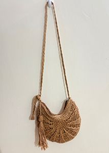 Boho Straw Crochet Crossbody Bag