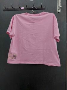 madame Pink Graphic cropped top