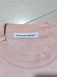 ALEXANDER WANG  Ogo Embroidered Ombre T-Shirt Pink