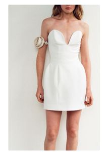 NEW ZARA Elegant White Strapless Mini Dress