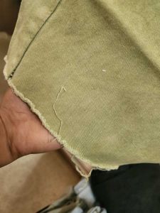 Khaki Denim Cutoff Shorts