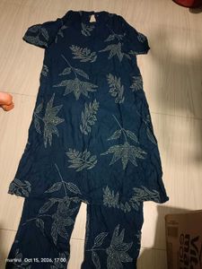 Stylish Blue Printed Kurta Set