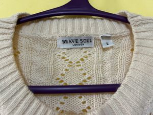 BRAVE SOUL knitted Pullover With Ribbed Hems SizeL