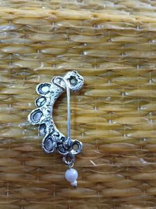 Oxidized Silver Nath with Pearl