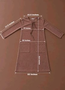MOCHA BROWN LACE-UP LONG SLEEVE MINI DRESS