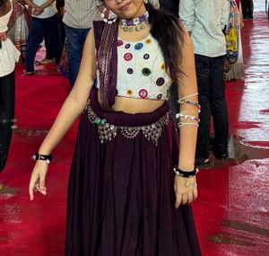 Navratri mirror work backless blouse