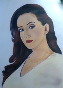 Manisha Koirala Actors HandmadeWork Colour Penting