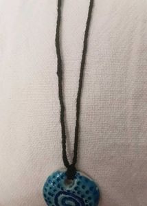 Boho Blue Spiral Pendant Necklace