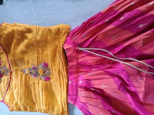 Vibrant Ethnic Lehenga Choli Set 2 blouses