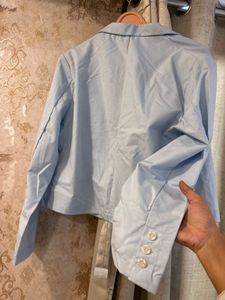 Blue Cropped Blazer, Bust- 36/38