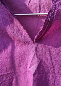 Purple Cotton Blend Kurta