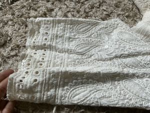 🤍 White Chikankari Kurta Set