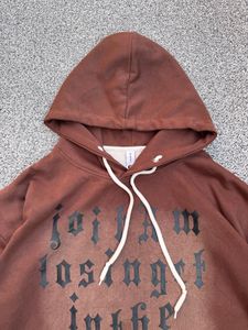Oversized Brown Graphic Hoodie