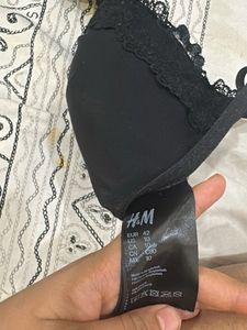 H&amp;M Black Lace Trim Bra