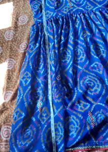 Navy blue anarkali stitched kurti