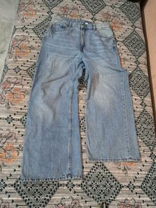 Wide Leg Light Wash Denim Jeans