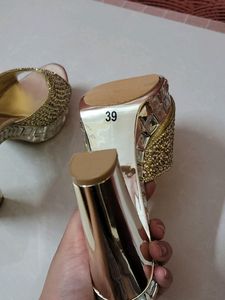 Golden Platform Heels- Price Drop