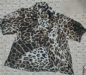 Expression Animal Print Ruffle Top