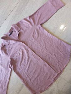 Solid Lilac Button-Up Shirt