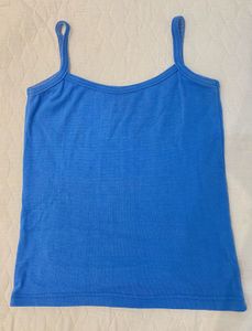zara blue cami-tank top