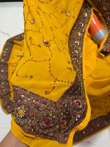 Yellow Embellished Saree