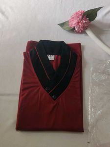 Maroon V-Neck T shirt in full arm,👚