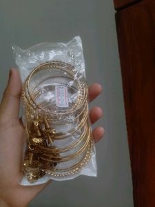 Gold-tone Kada Bangles with Tassels