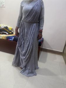 Elegant Grey Embellished Gown