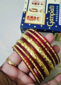 Brand new Red &amp; Gold Bangle Set