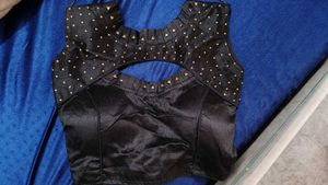 Elegant Black Embellished Blouse