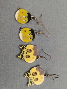 Cute Angrybird & Skull Earrings#Halloween