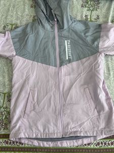 Pastel Lavender &amp; Grey Lightweight Hooded Jacket
