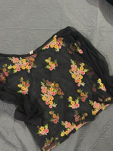 Sheer Floral Embroidered Top