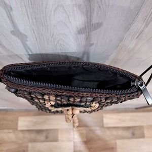 Unique Wood Beaded Crossbody Bag