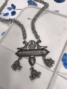 Vintage Oxidized Silver Peacock Necklace