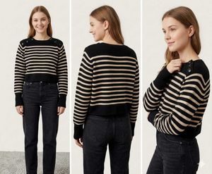 Striped Button Detail Sweater (too warm)