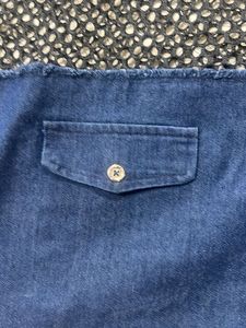 Unique Denim &amp; Print Button-Up Shirt